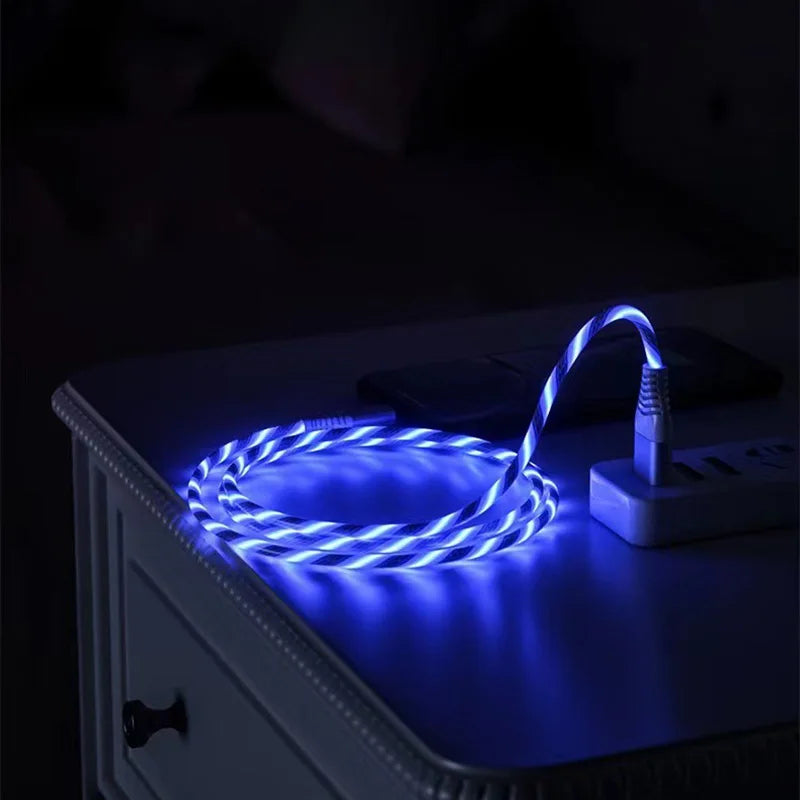 Cabo USB 3 em 1 com LED Para Smartphone