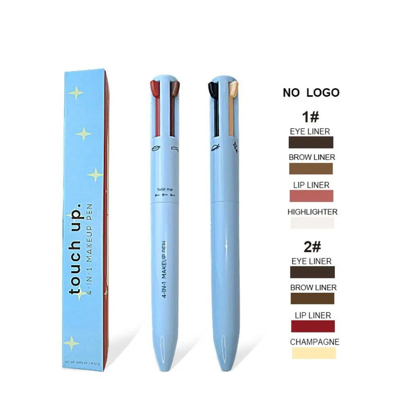 Lápis Delineador Lip Liner 4 em 1 Multi-efeito, Caneta Contorno de Sobrancelha, Longa Duração, Cosméticos Impermeáveis