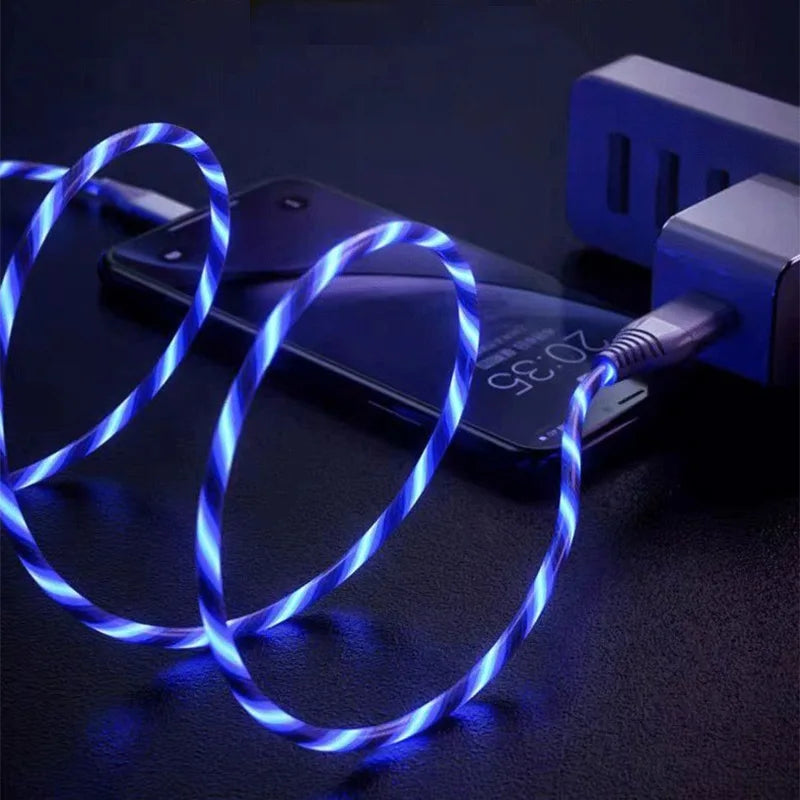 Cabo USB 3 em 1 com LED Para Smartphone