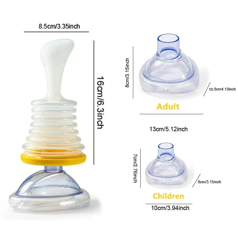 Anti Sufocamento LifeVac Asfixia Dispositivo De Emergência, Kit De Primeiros Socorros, Choking Combo Kits, Uso, 4Pcs, 3Pcs